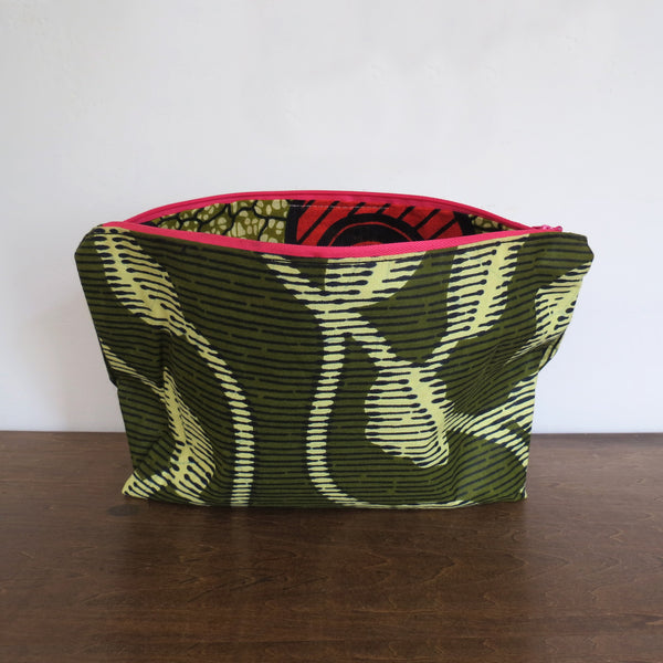 Eco Green African Wax Print Clutch