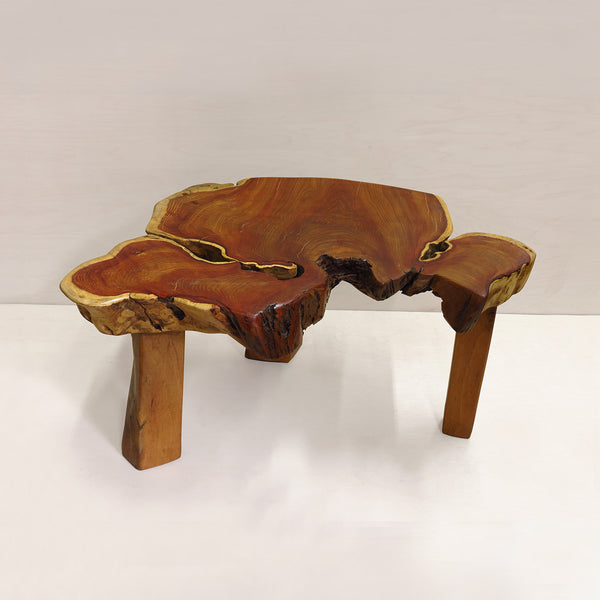 3-Leg Reclaimed Teak African Live Edge Coffee Table