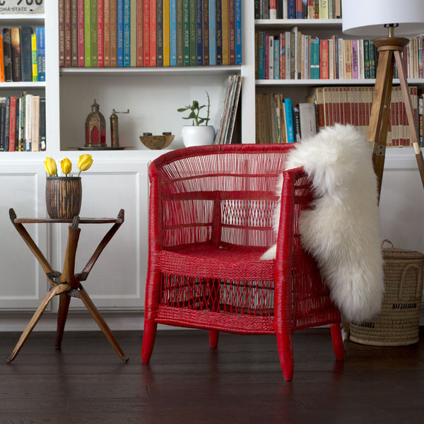 Woven Malawi Chair - Cherry Red