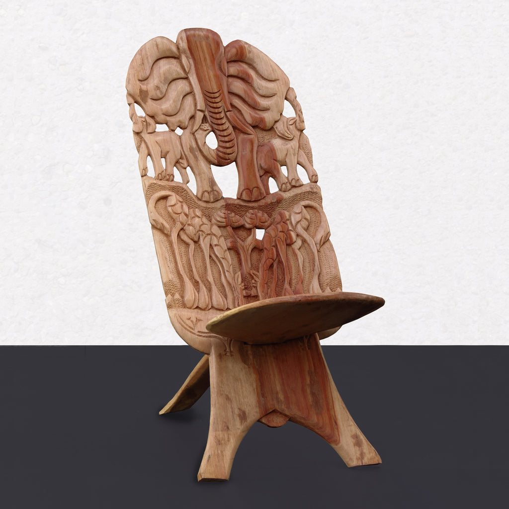 Kid-Sized Chief's Chair - "Elephants & Flamingos"