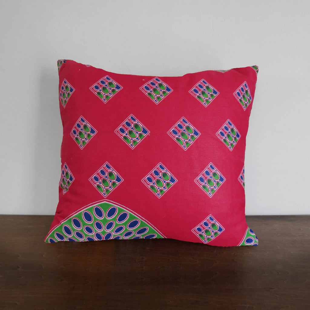 Geometric Pink African Wax Print Pillow